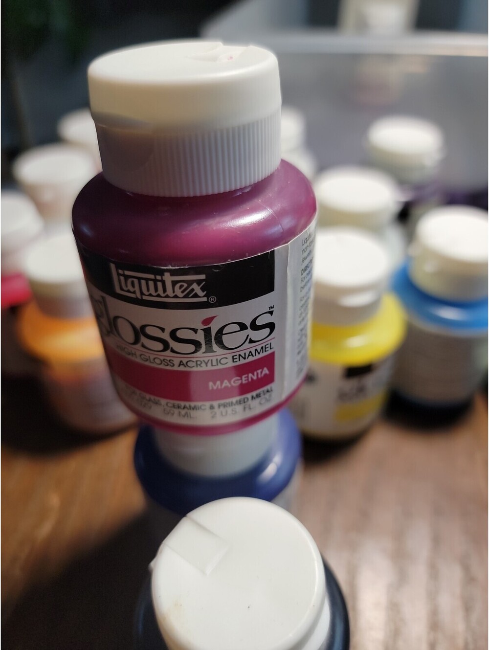 Discontinued Liquitex MAGENTA Glossies Paint 2-oz jar - High Gloss Enamel